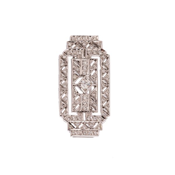 Clip in white gold and diamonds