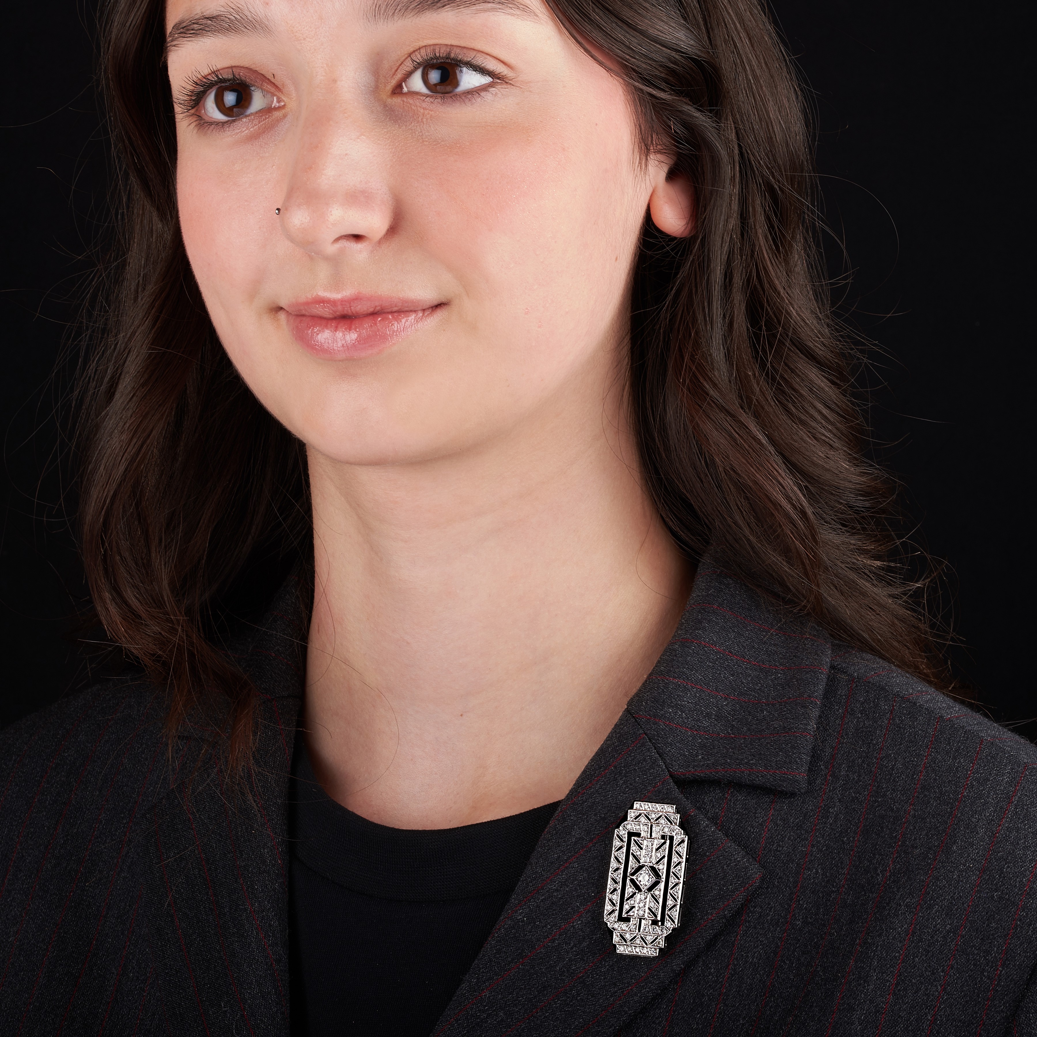 Clip in oro bianco e diamanti