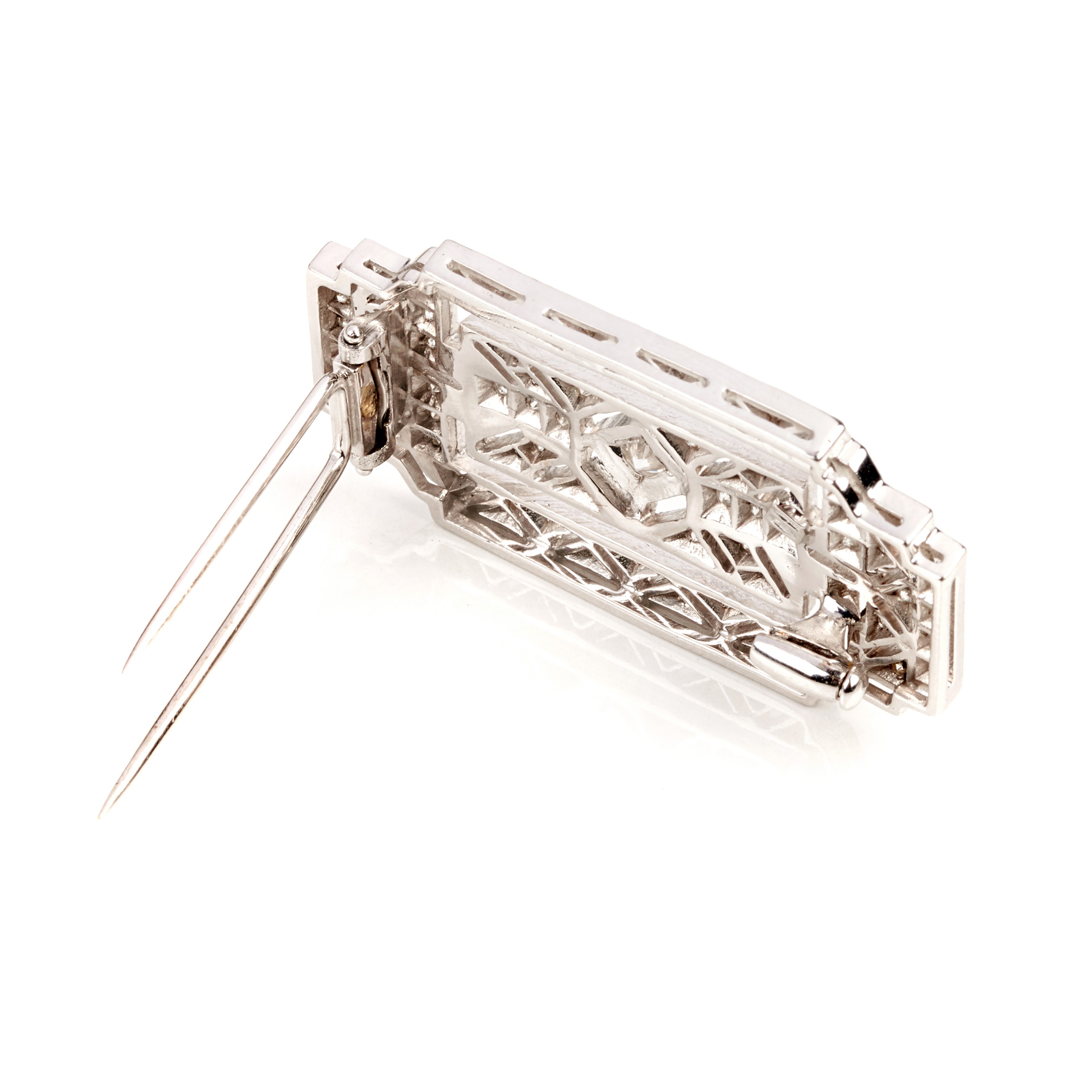 Clip in oro bianco e diamanti