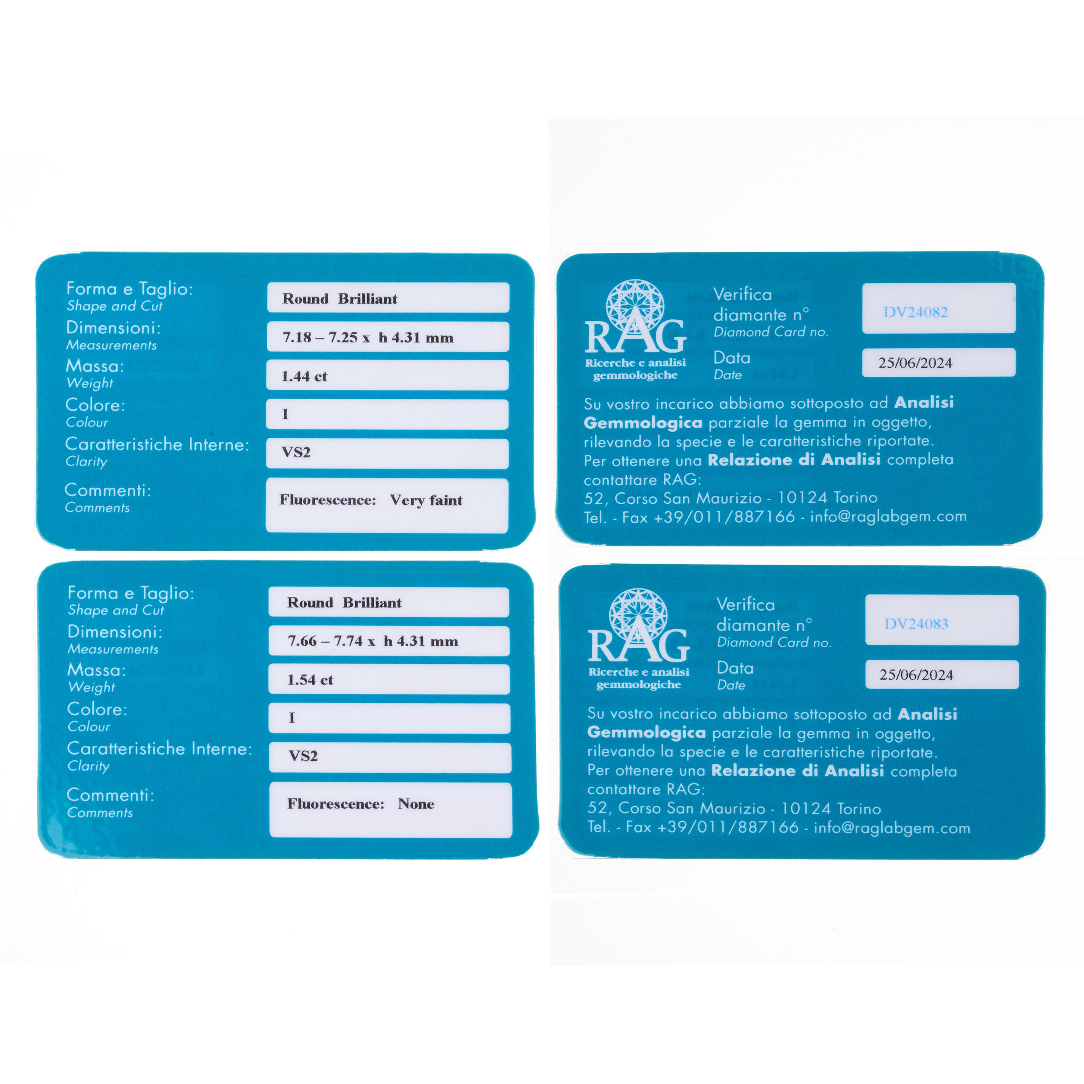 Due diamanti taglio brillante