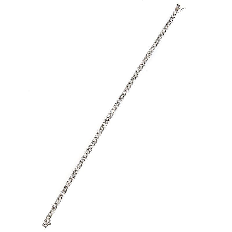 Bacciale tennis in oro bianco 18 kt e diamanti