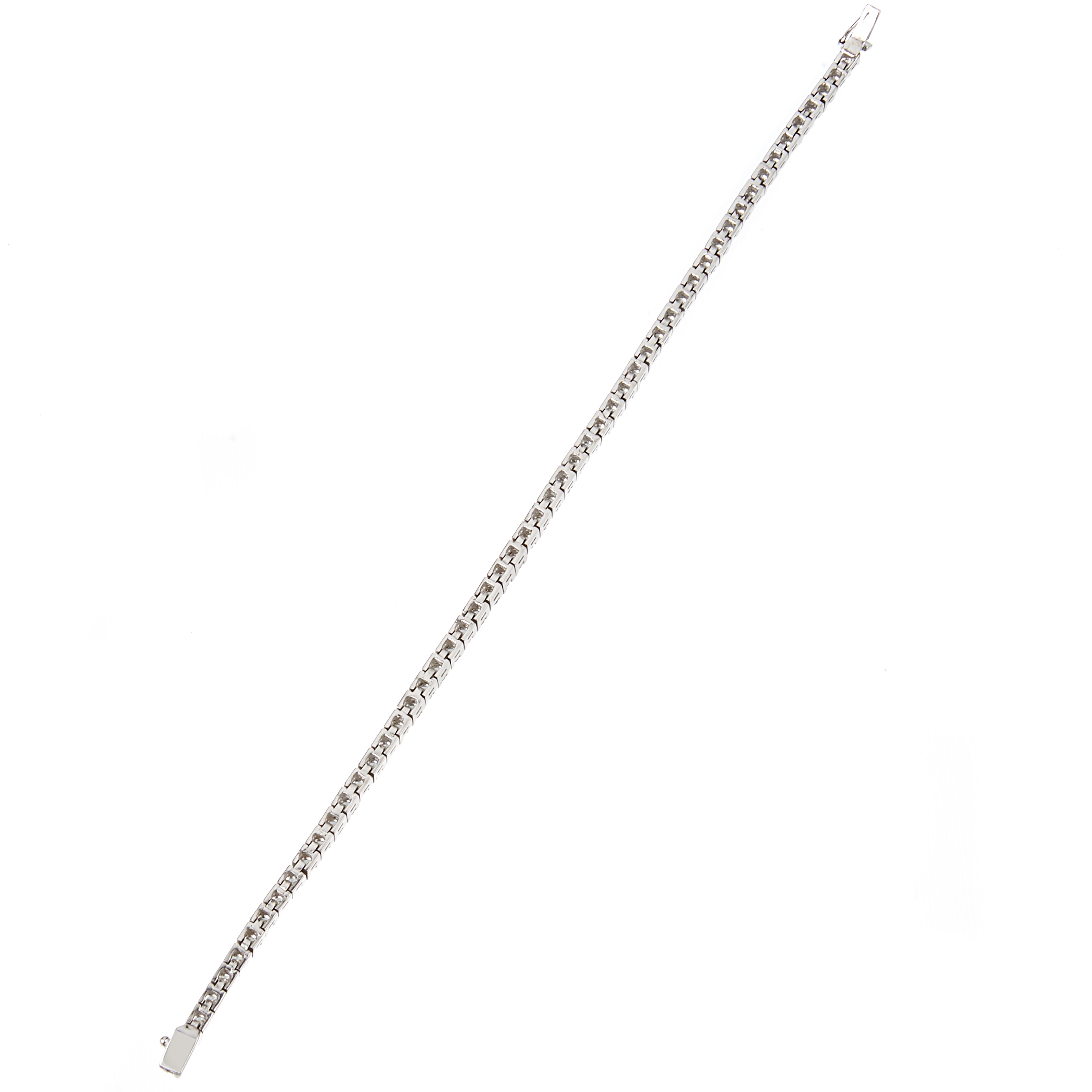 Bacciale tennis in oro bianco 18 kt e diamanti