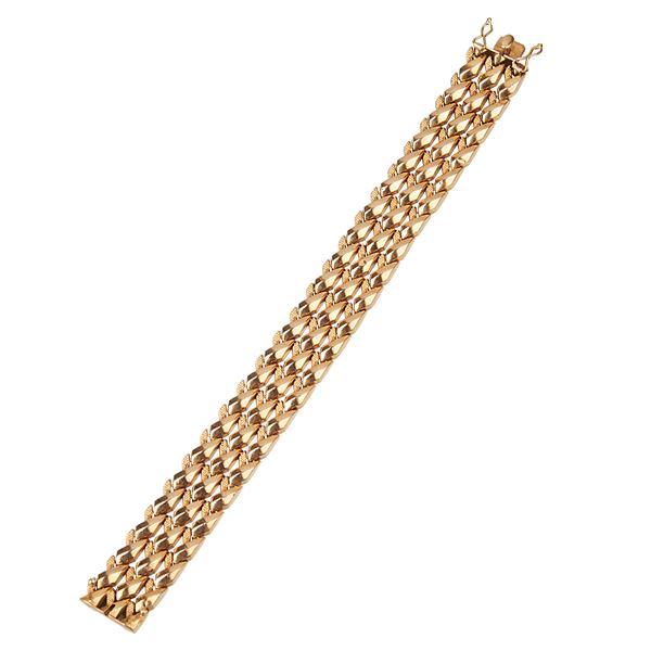 Woven link bracelet in 18 kt yellow gold