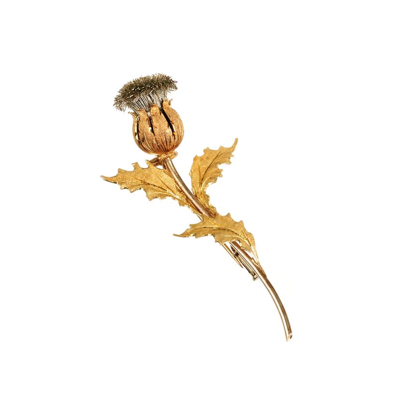 MINOTTO Spilla Cardo in oro giallo 18 kt, oro rosa e oro bianco