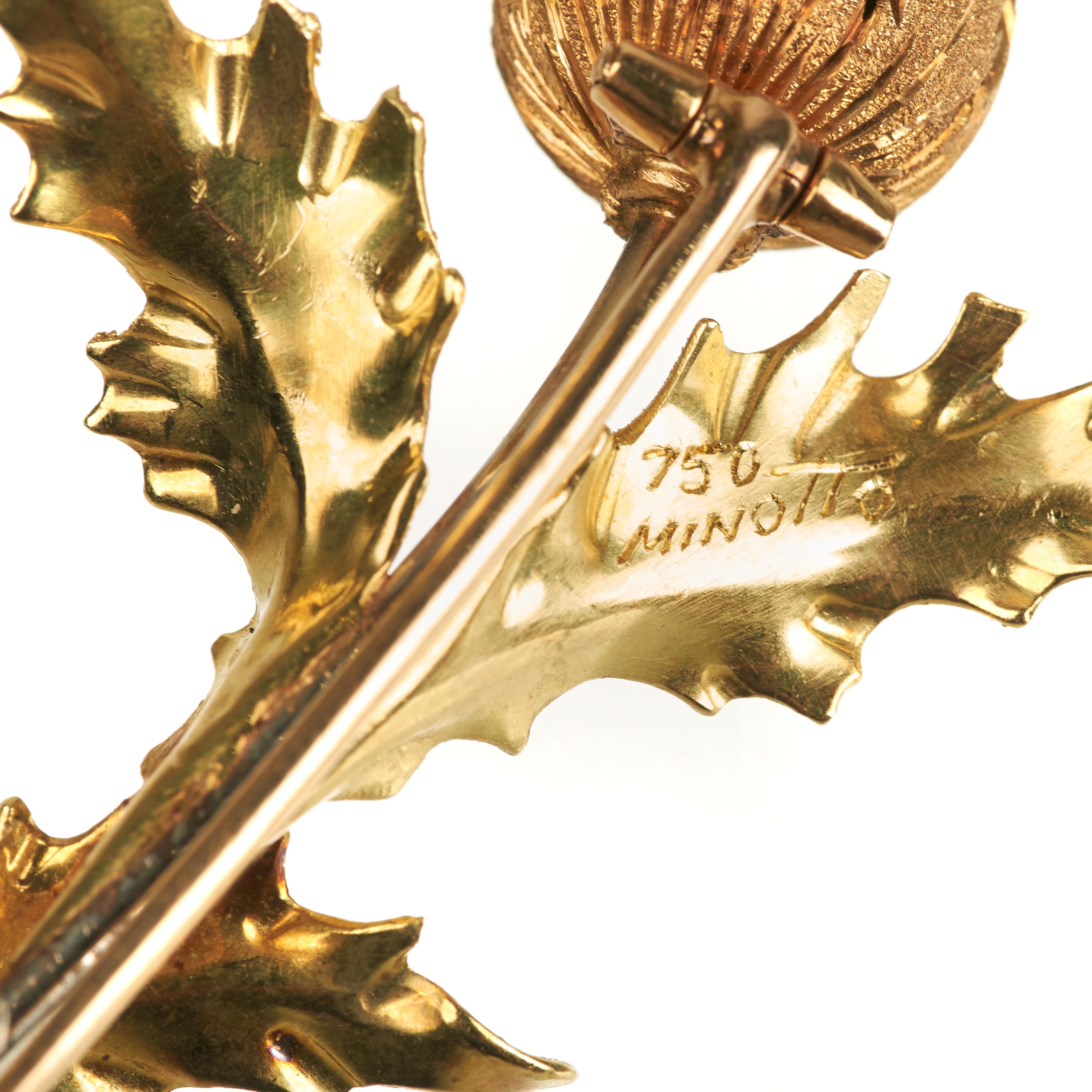 MINOTTO Spilla Cardo in oro giallo 18 kt, oro rosa e oro bianco