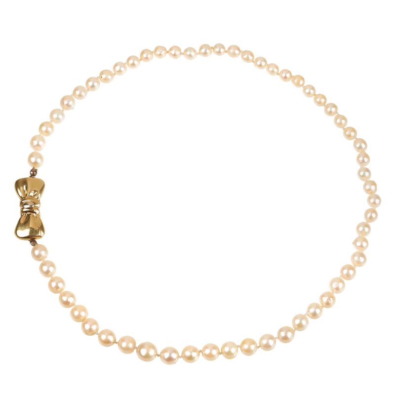 Collana in perle coltivate e oro giallo 18 kt