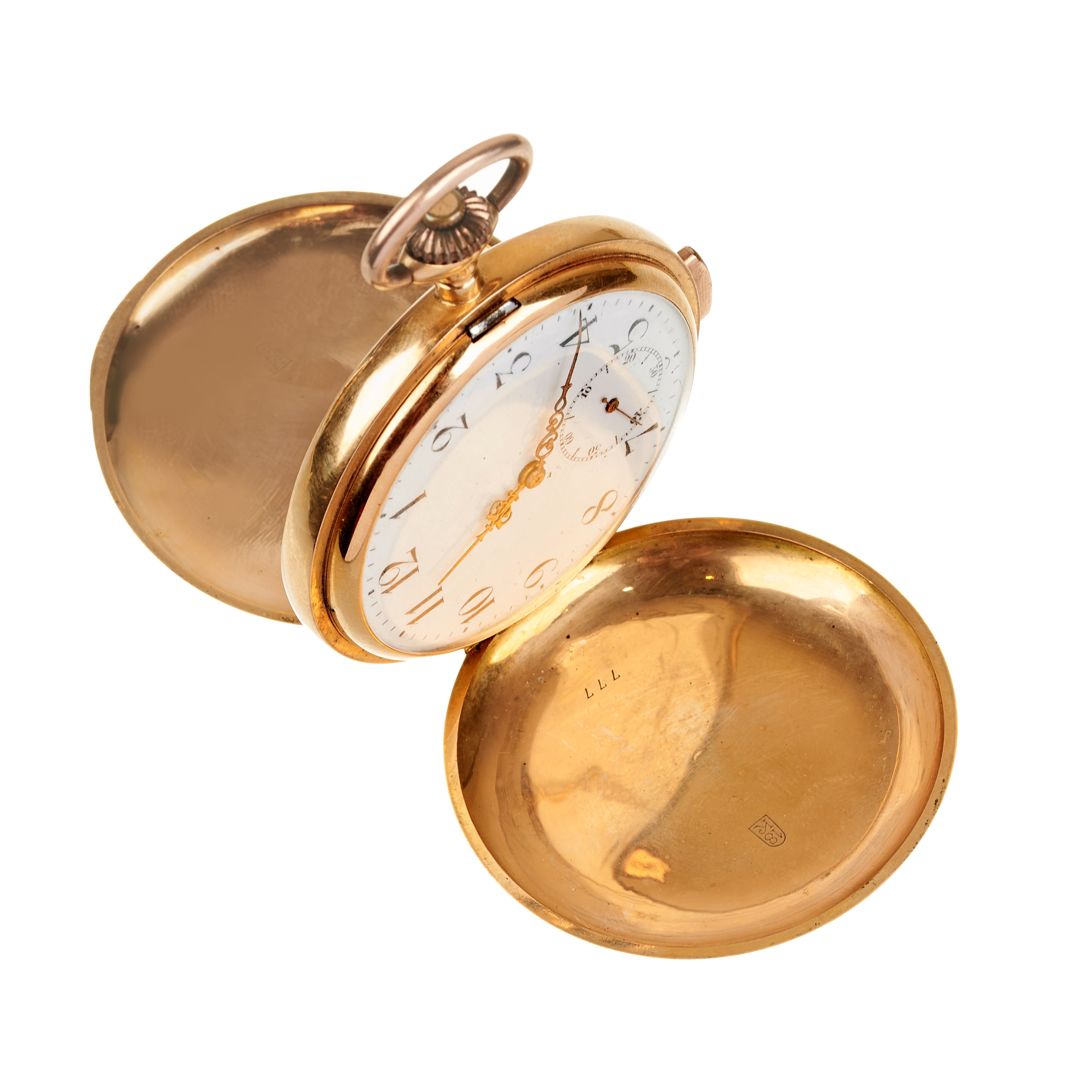 Orologio da tasca doppia cassa in oro giallo 18 kt