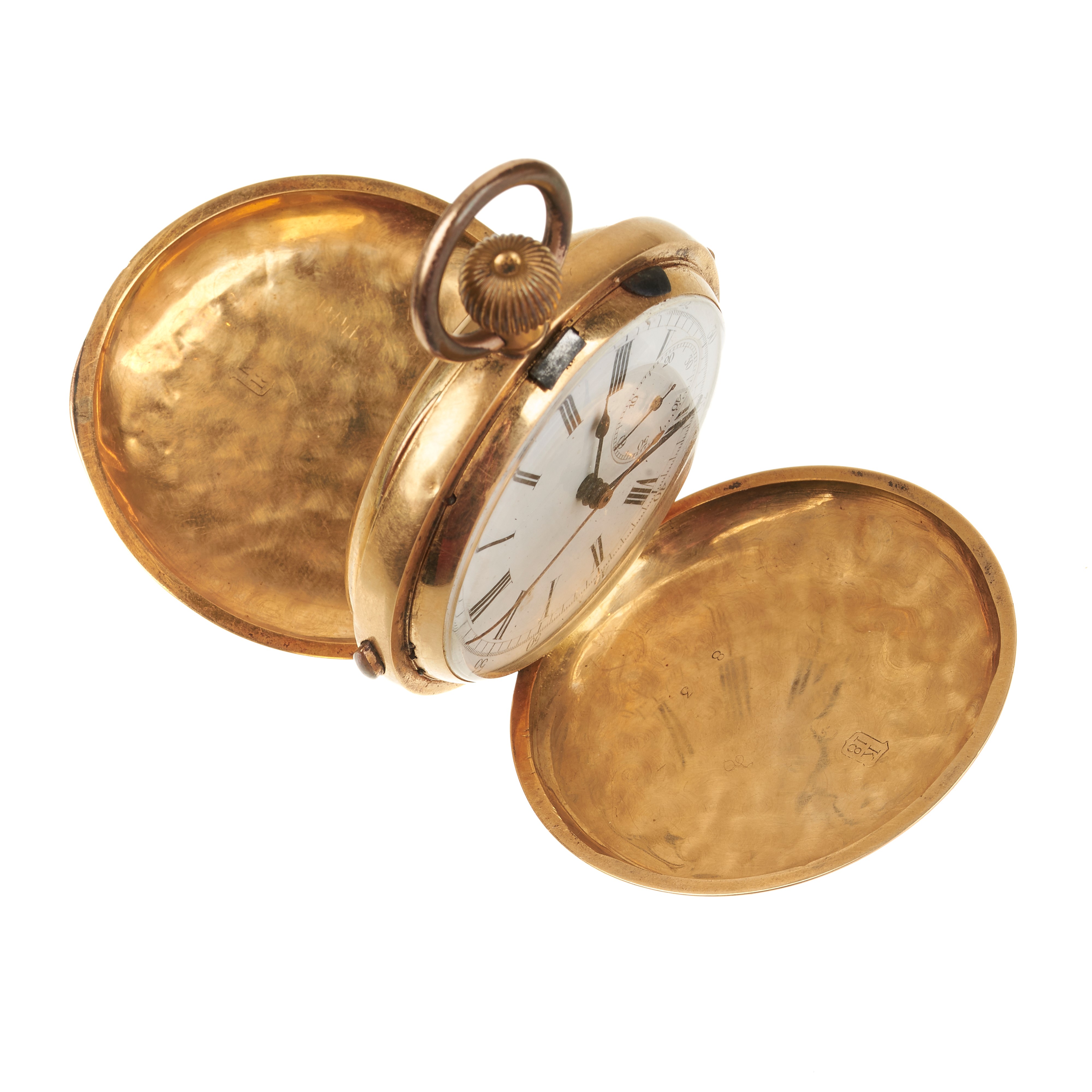 Orologio da tasca doppia cassa in oro giallo 18 kt