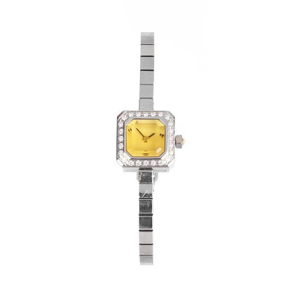 CORUM Lady's watch in steel and diamonds