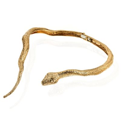 Girocollo Rigido Serpente in Metallo Dorato