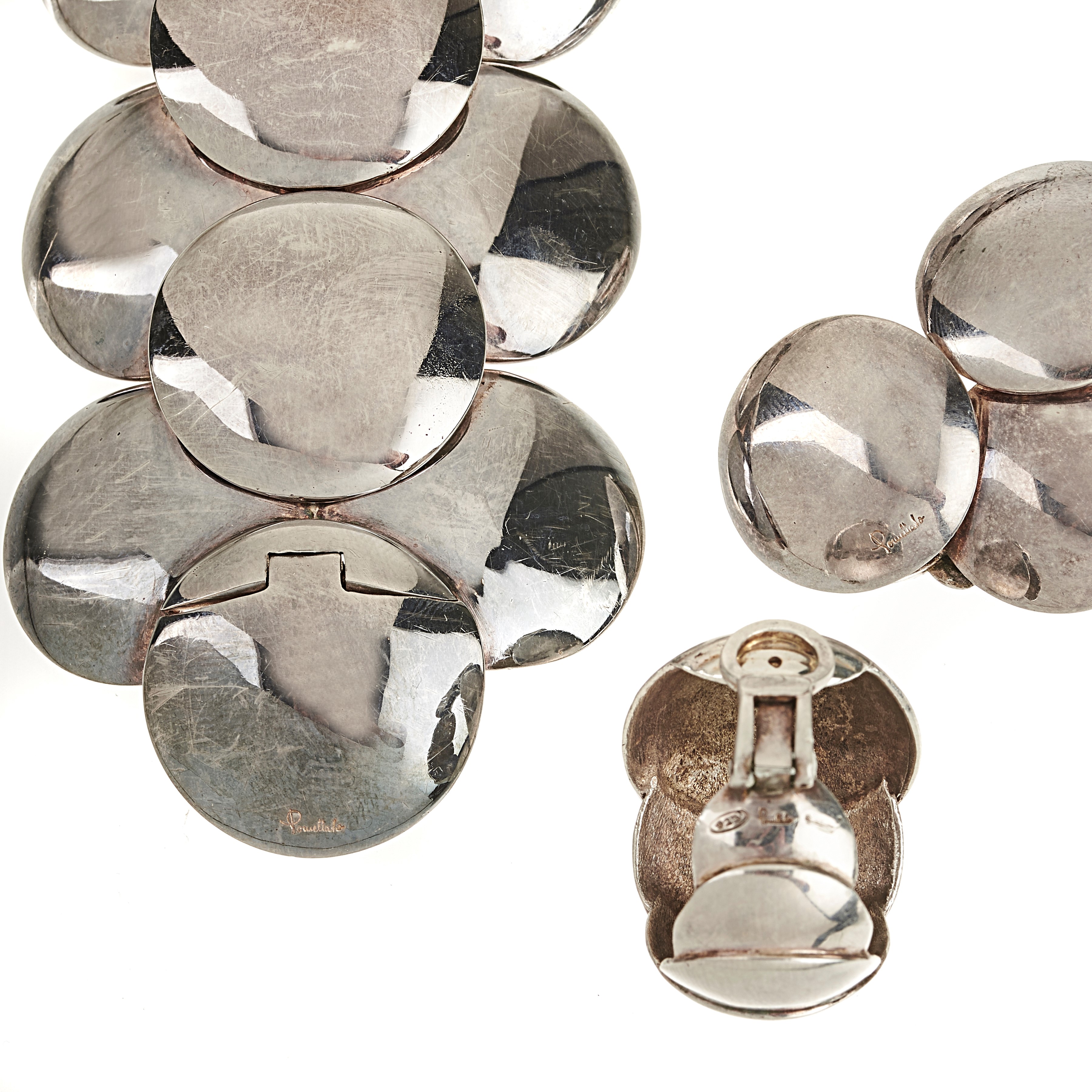 Pomellato - Paio di Orecchini, Grande Collana e Bracciale in Argento 925