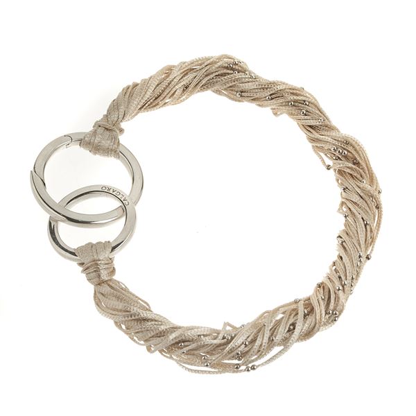 Girocollo in argento 925 e seta