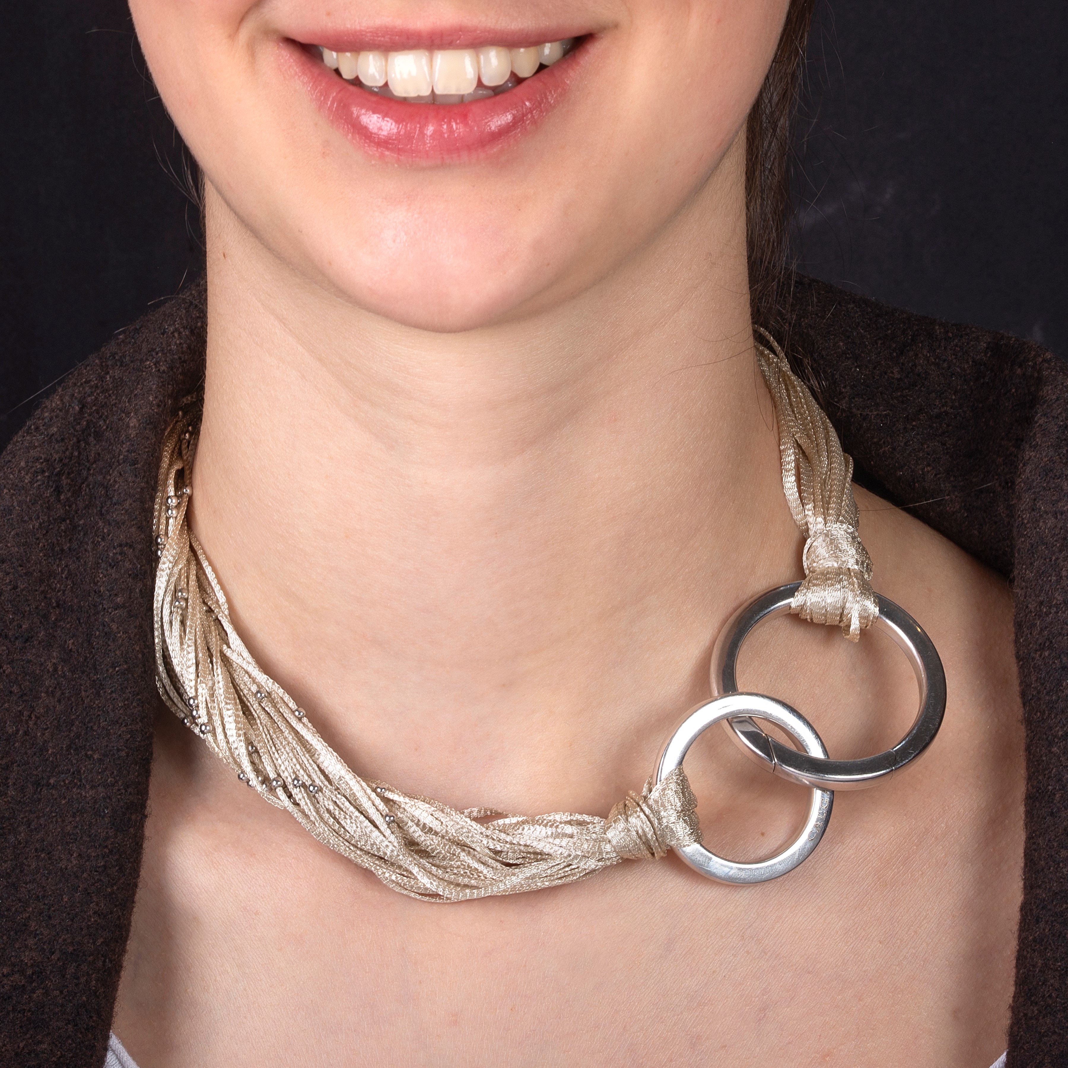 Girocollo in Argento 925 e Seta