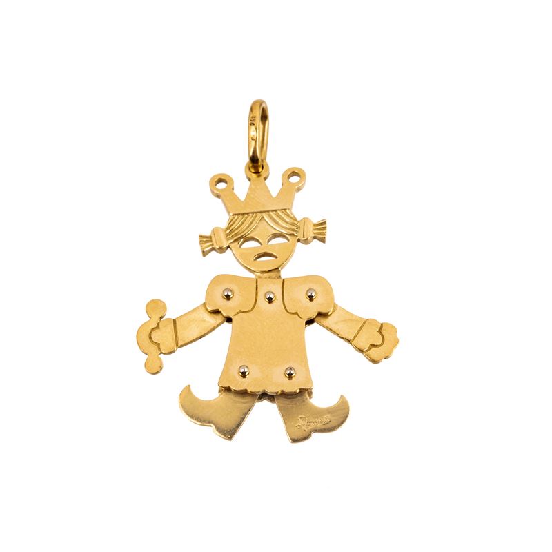 Pendente regina in oro giallo 18 kt
