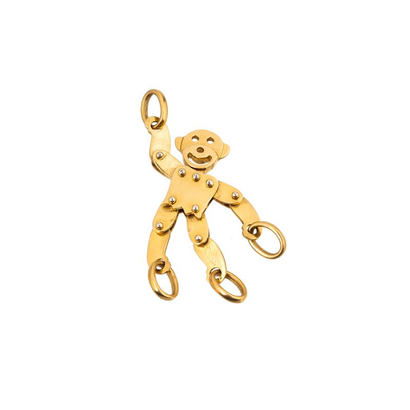 Pendente Scimmia in oro giallo 18 kt