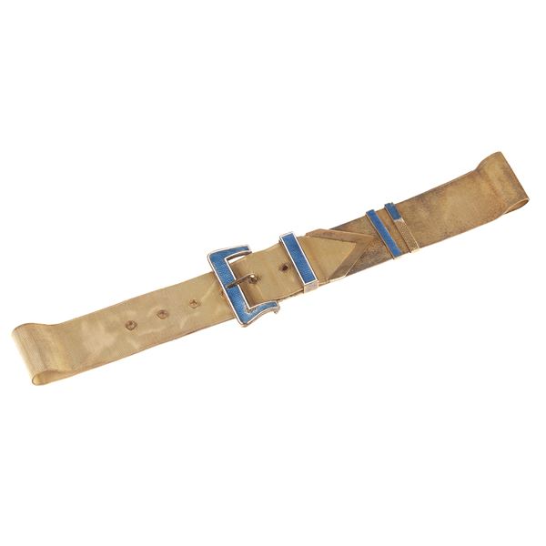 Grande cintura in argento dorato e smalti azzurri  (Anni Sessanta)  - Asta Asta di  Gioielli Antichi, Moderni, Orologi da Polso e Bijoux - Curio - Casa d'aste in Firenze
