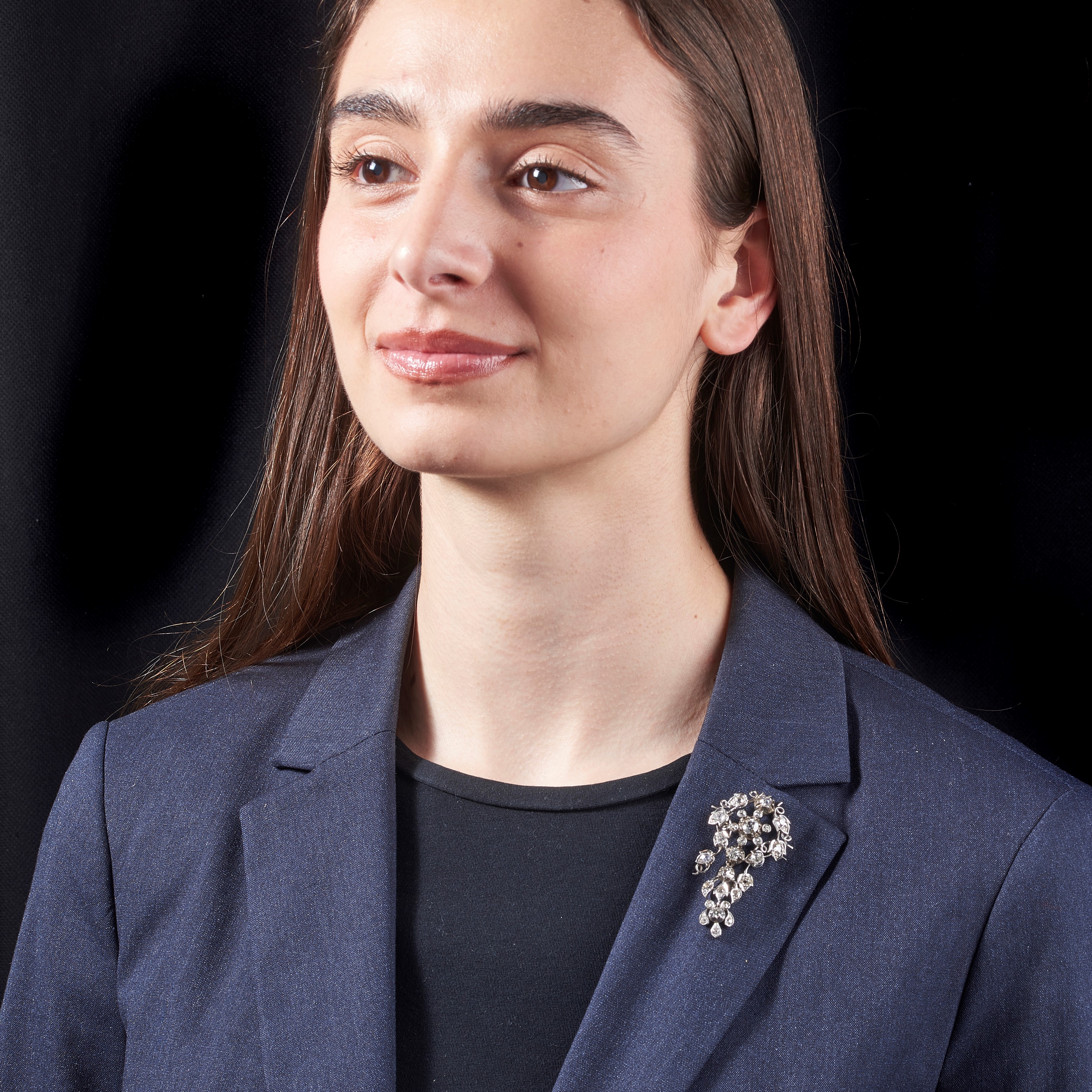 Spilla Tulipani in oro bianco e diamanti