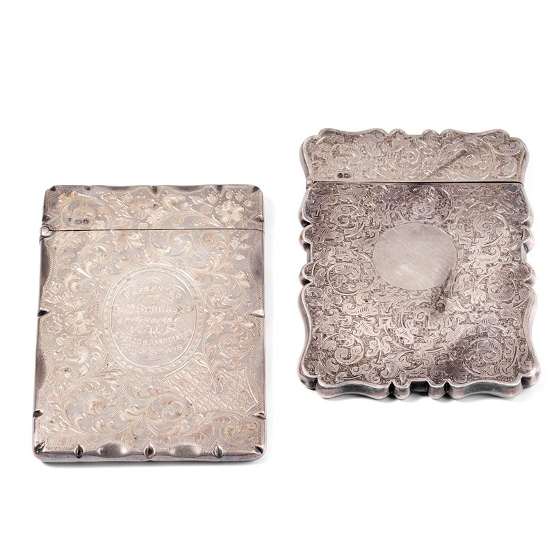 Due porta sigarette in argento 925