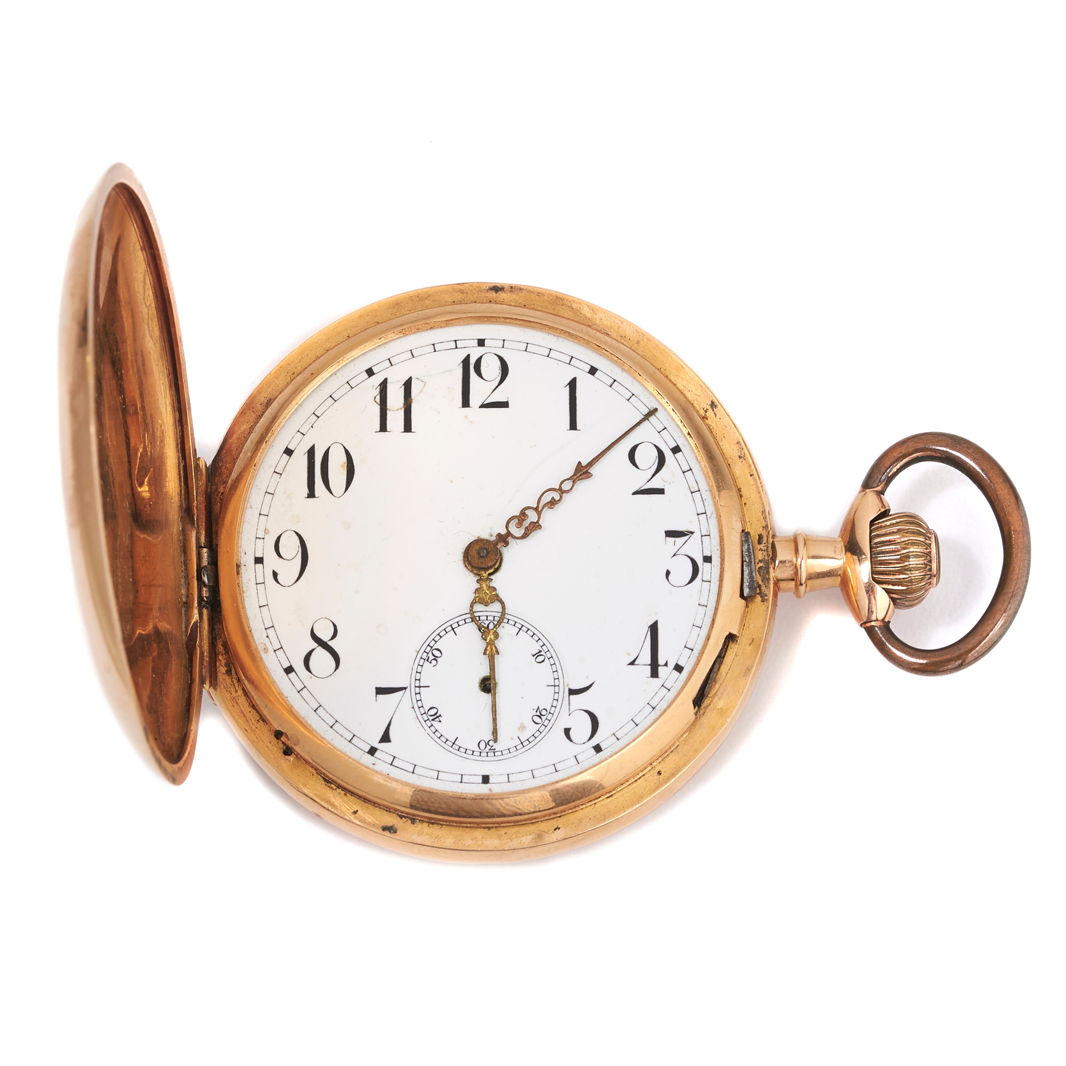 Orologio da tasca con doppia cassa in oro giallo 18 kt