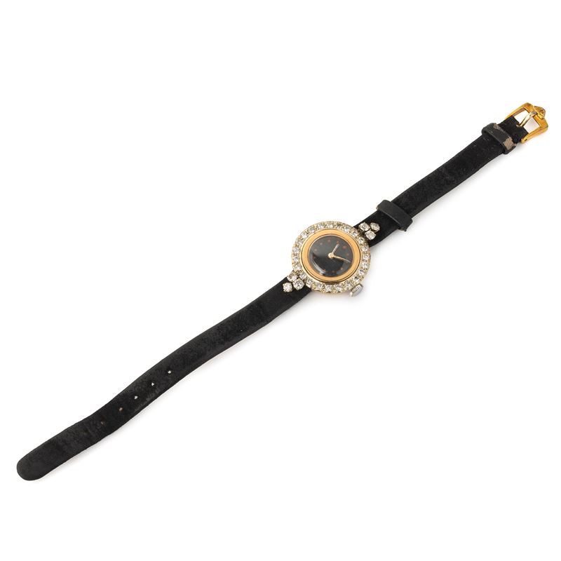 Orologio da signora in oro giallo 18 kt, oro bianco e diamanti