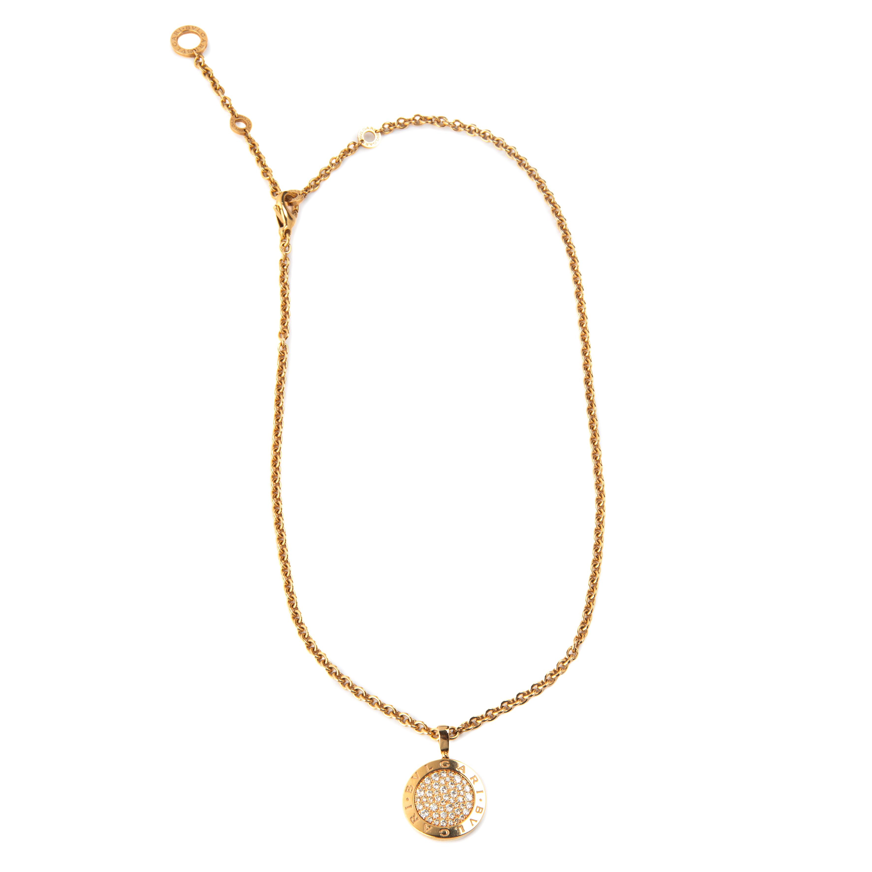 Catena a maglie e pendente in oro rosa 18 kt e diamanti