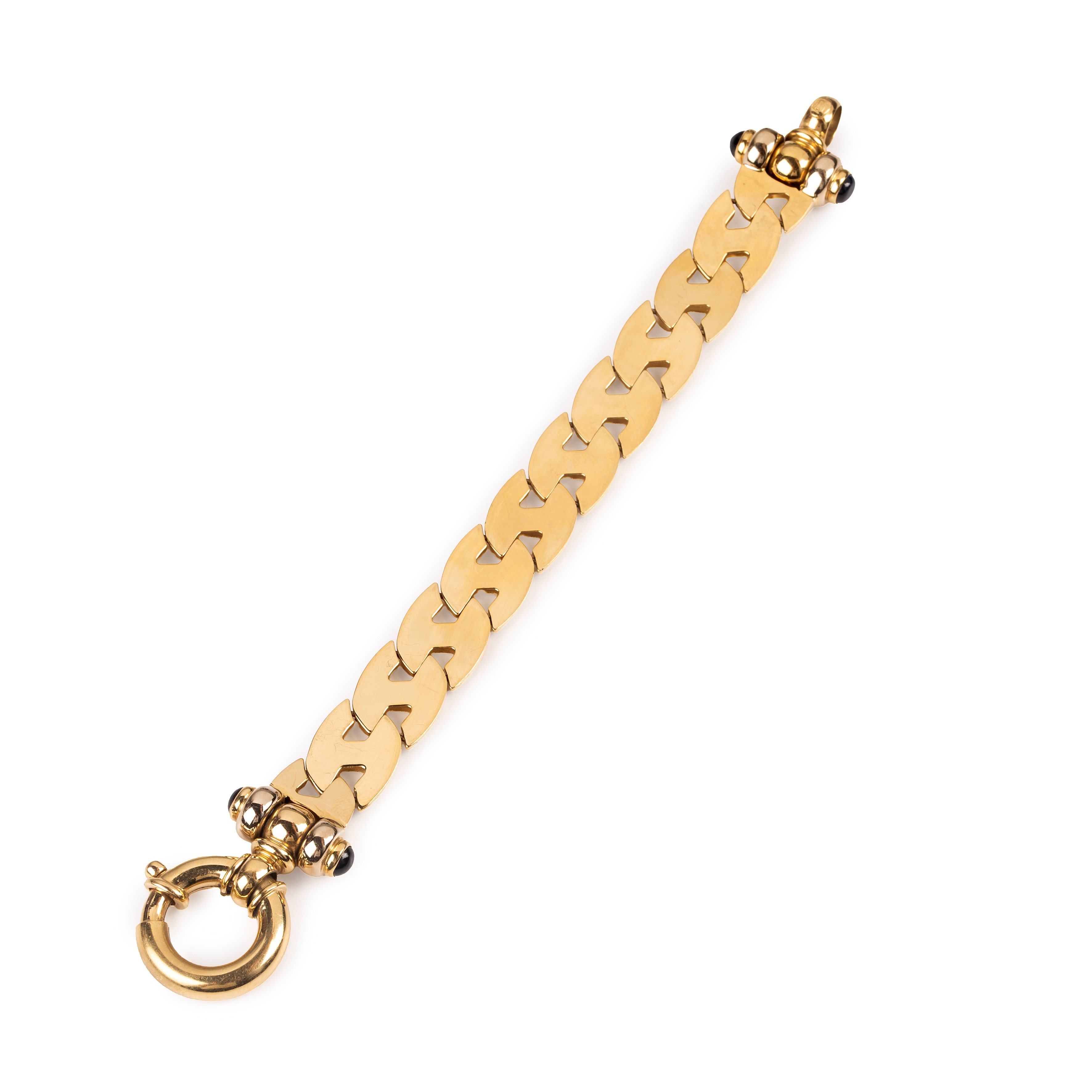 Bracciale a maglie in oro giallo 18 kt e zaffiri