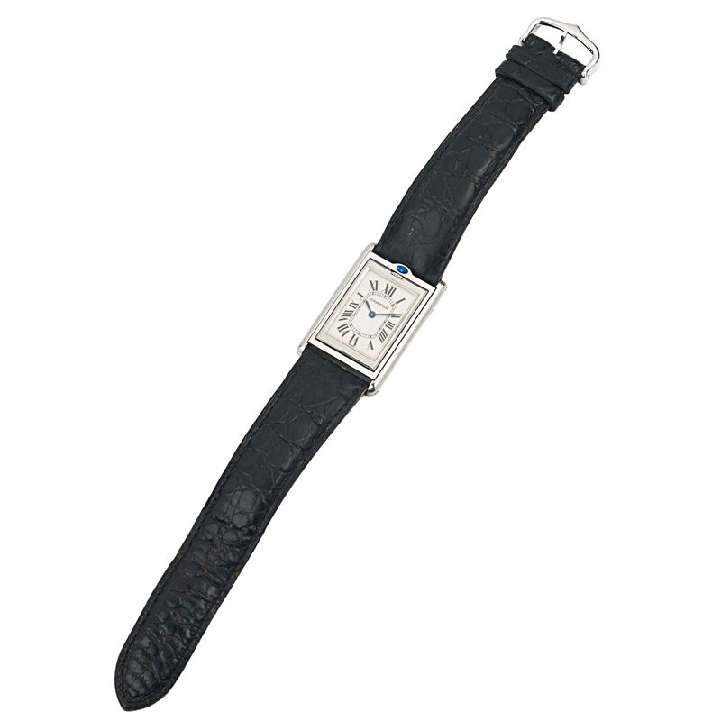 Orologio da polso in metallo Tank Basculante Meccanique ref. 2390