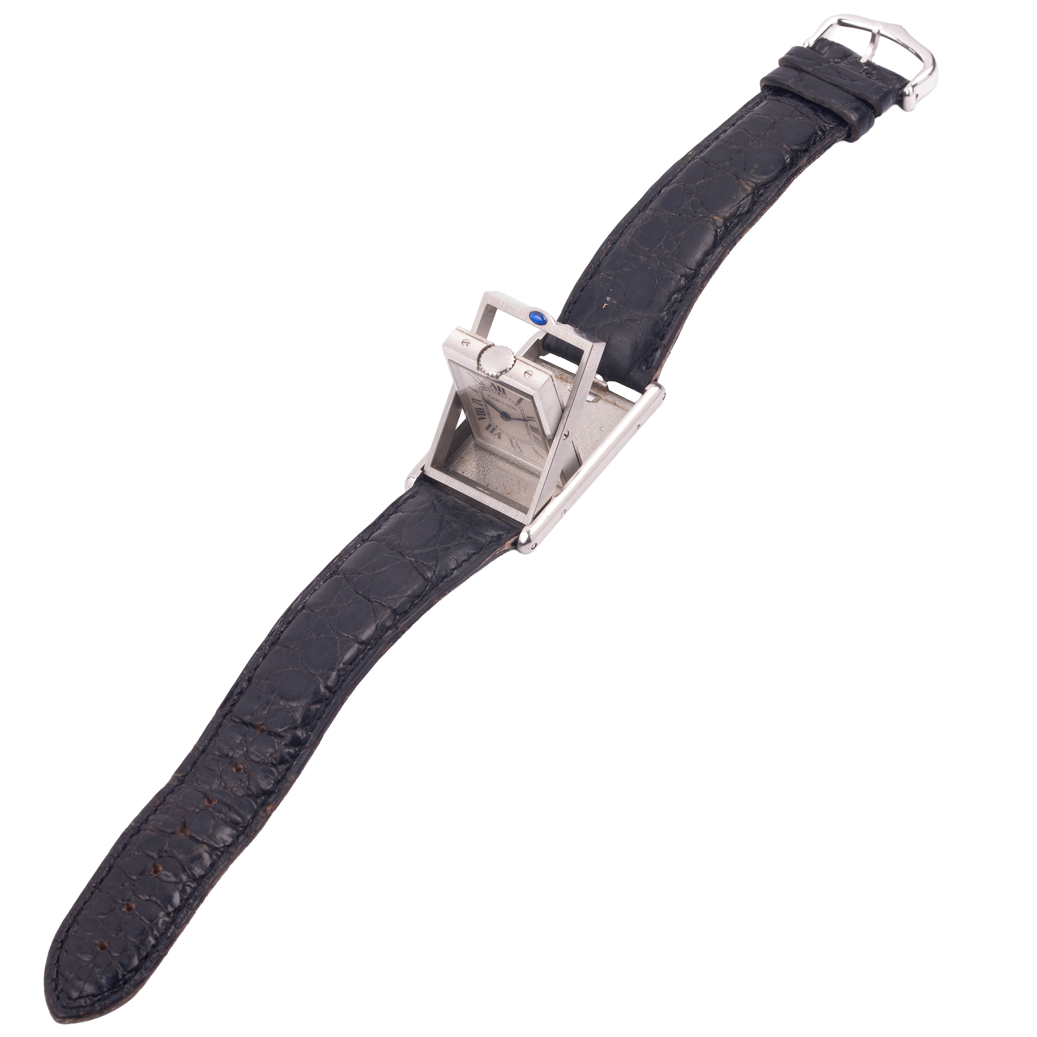 Orologio da polso in metallo Tank Basculante Meccanique ref. 2390