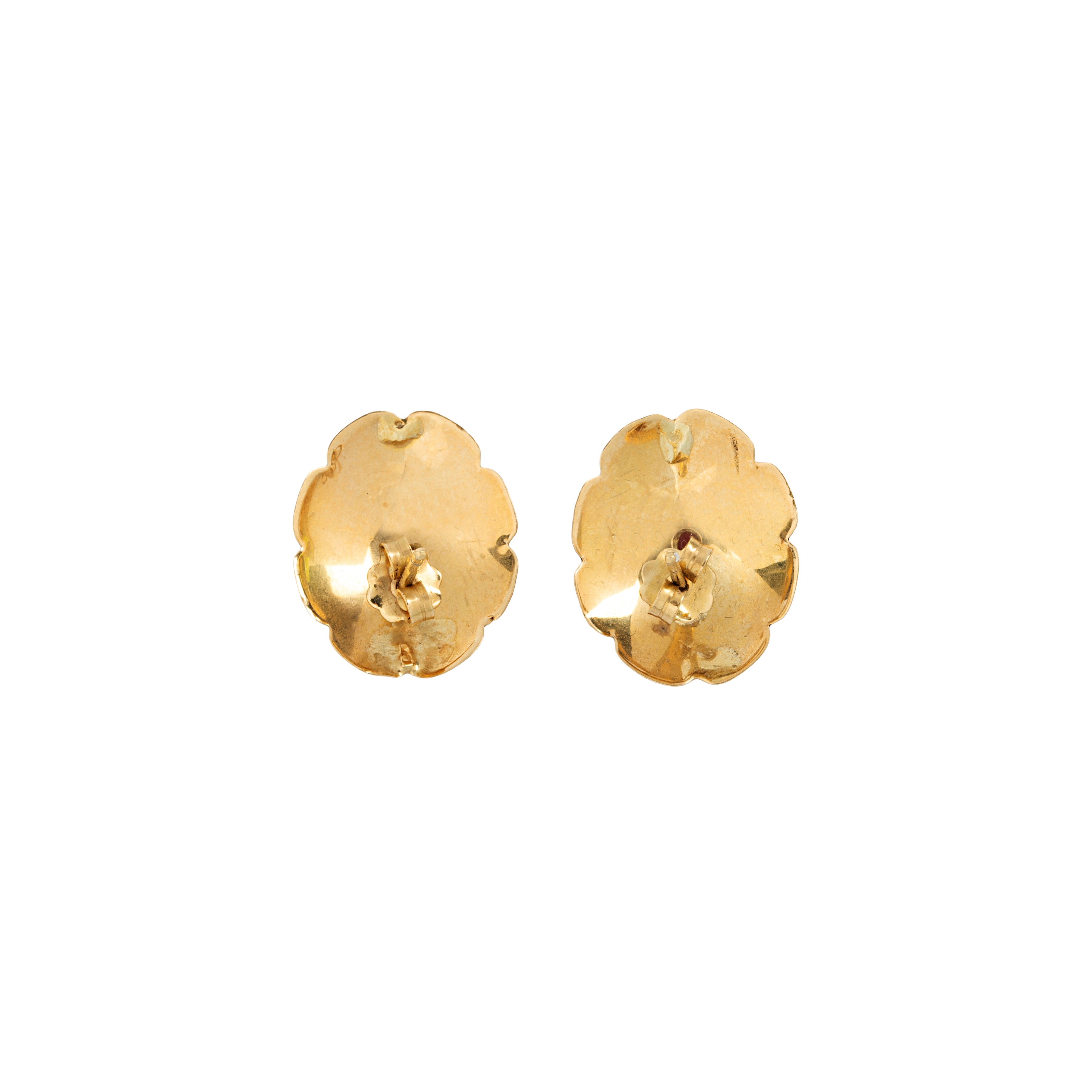 Orecchini in oro giallo 18 kt e corallo rosso, anni Sessanta