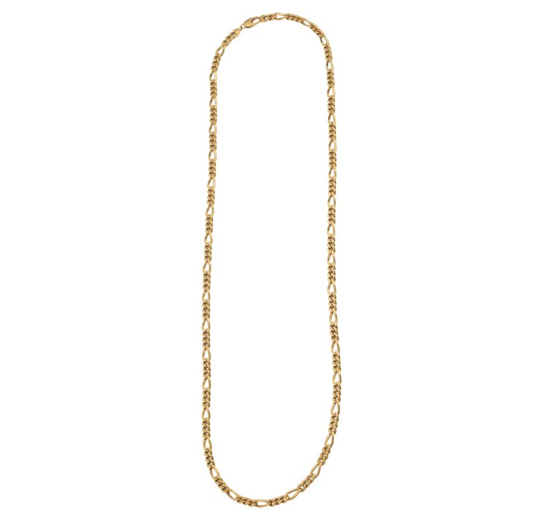 Lunga catena a maglie in oro giallo 18 kt