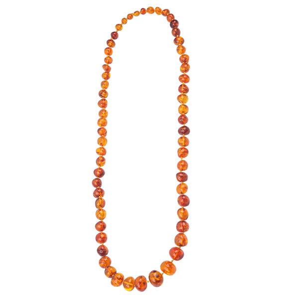 Long amber necklace