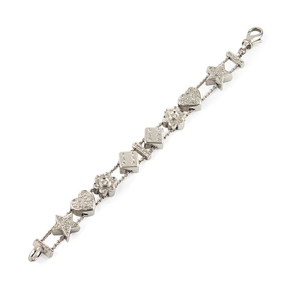 18 kt white gold and diamond bracelet