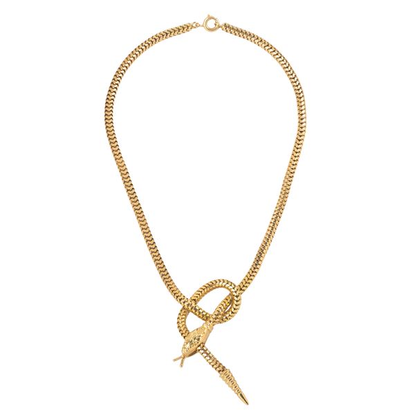 Choker made like a Snake in 18 kt yellow gold