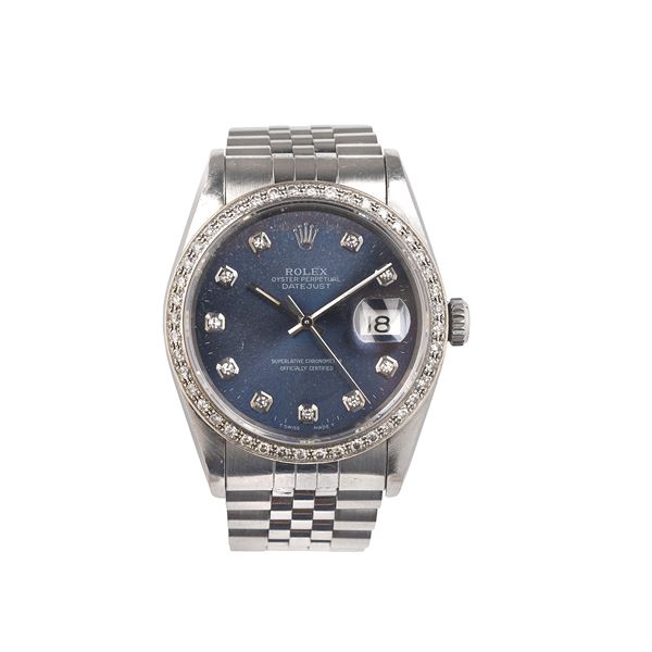 ROLEX Oyster Perpetual Datejust wristwatch in steel and diamonds