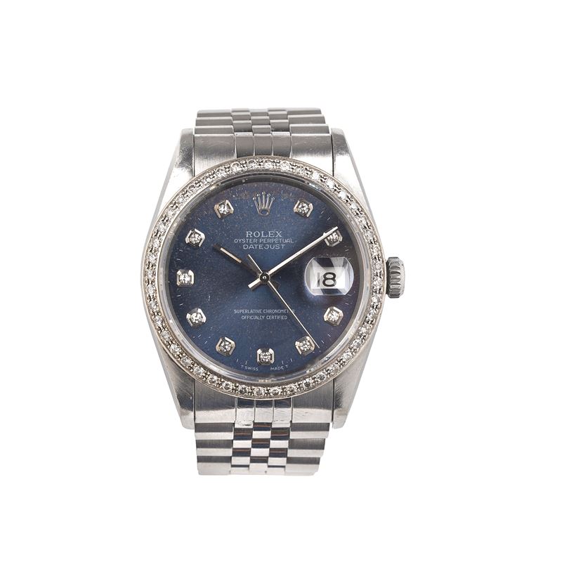 Rolex - Oyster Perpetual Datejust in acciaio con diamanti