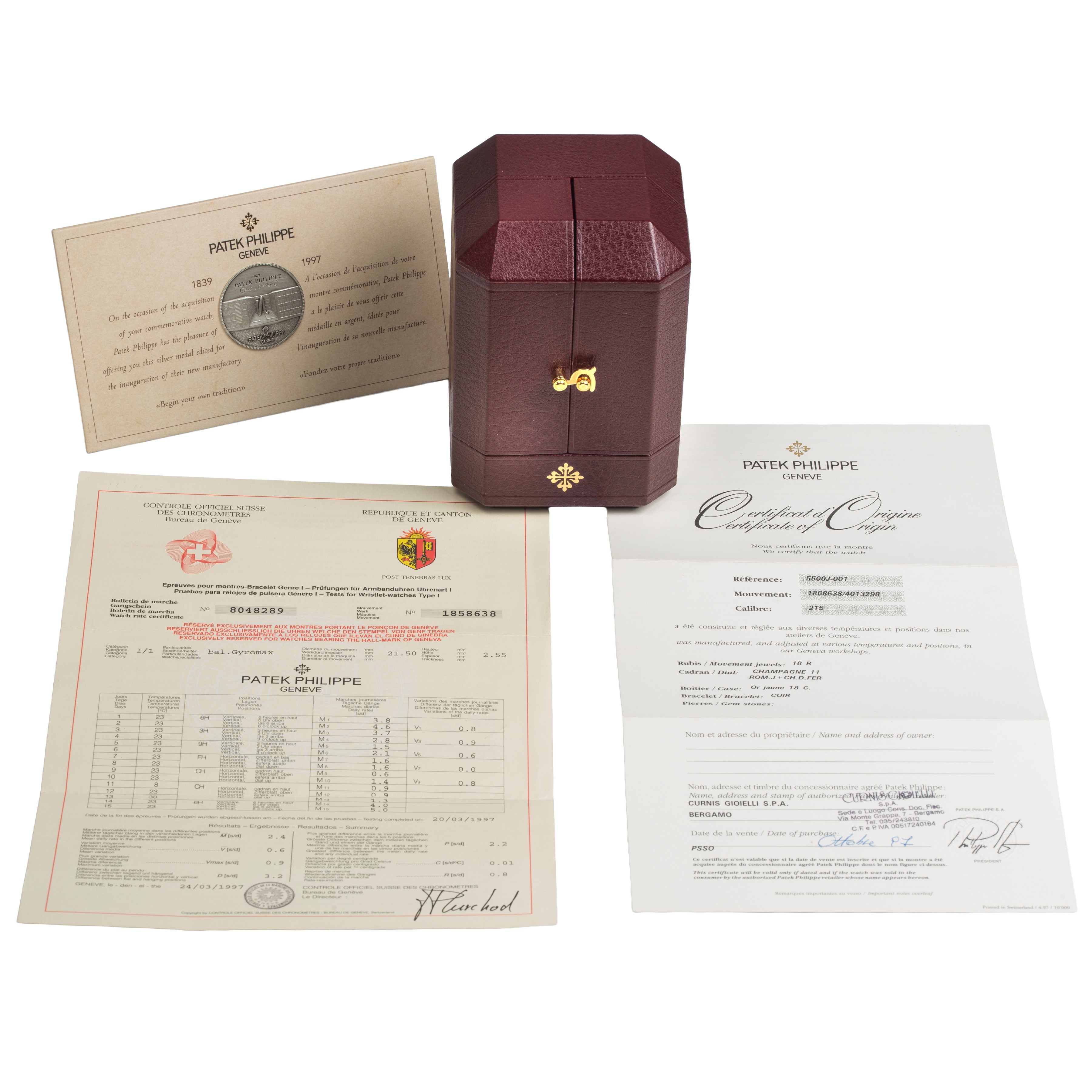 Patek Philippe - Orologio da polso Pagoda Ref. 5500J-001 in oro giallo 18 kt (1997)