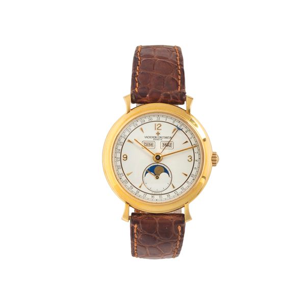 VACHERON &amp; CONSTANTIN - VACHERON & CONSTANTIN Les Historique Triple Date wristwatch Ref. 37150 in 18 kt yellow gold