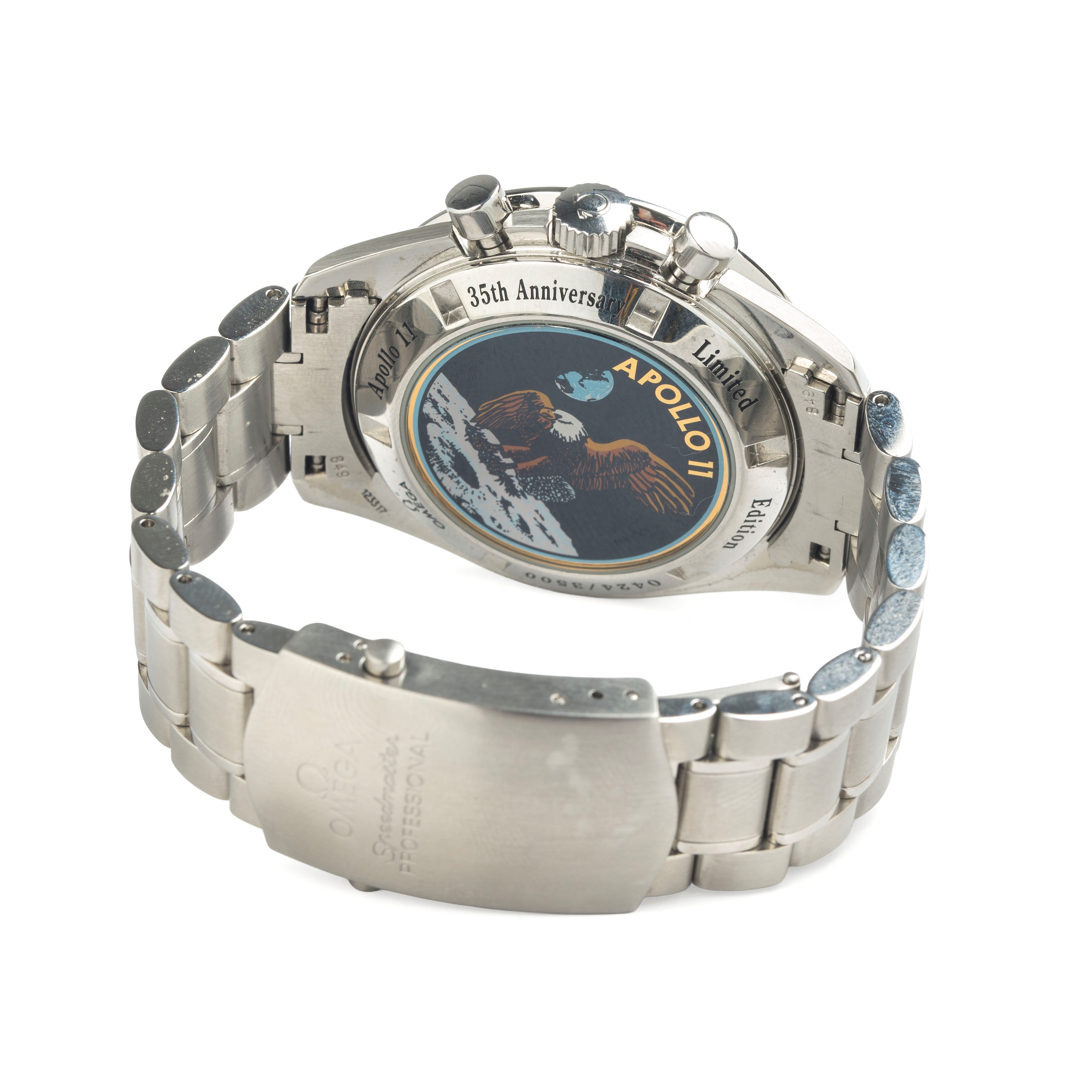 Omega - Orologio da polso Speedmaster “Apollo 11” 35th Anniversario, acciaio, 2004