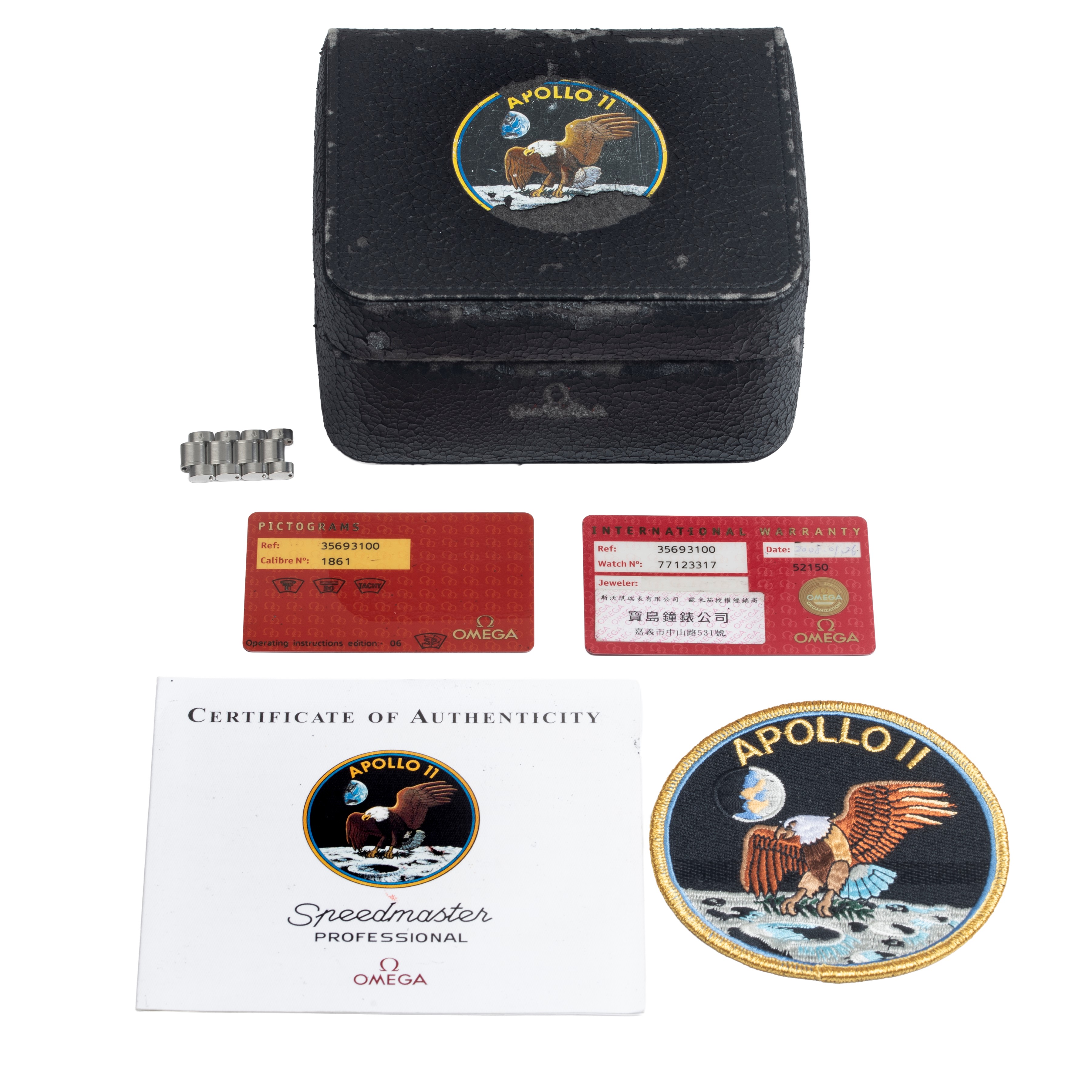 Omega - Orologio da polso Speedmaster “Apollo 11” 35th Anniversario, acciaio, 2004