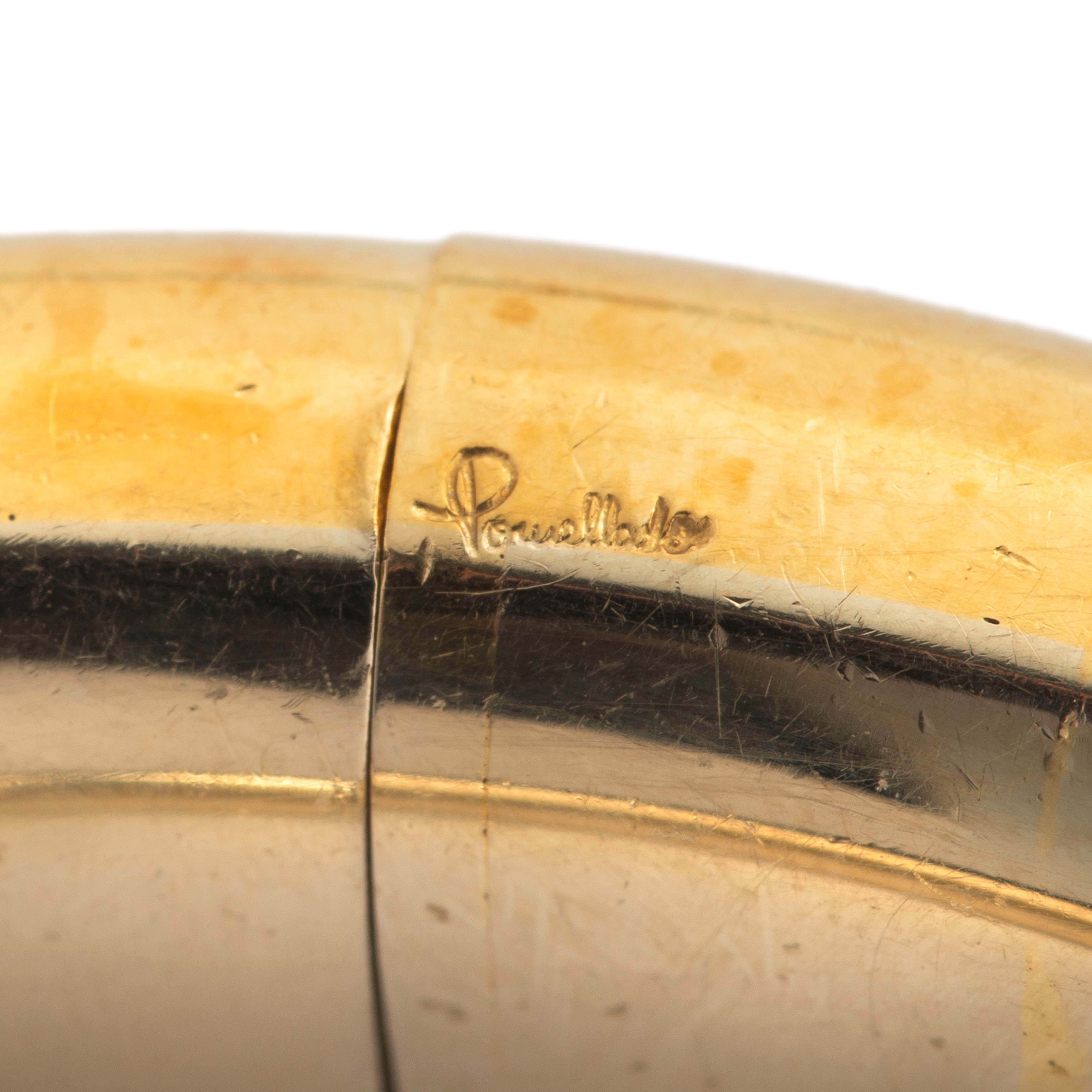 Pomellato - Grande bracciale rigido in oro giallo e bianco 18 kt