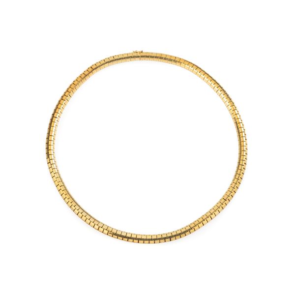 Girocollo tubolare in oro giallo 18 kt