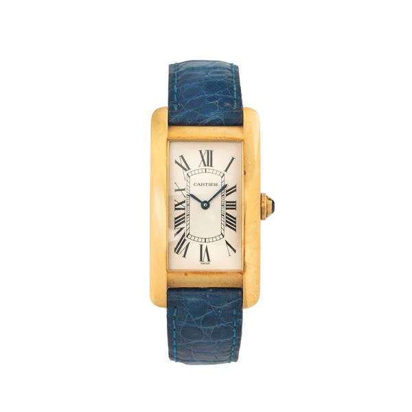 CARTIER - CARTIER Tank Americane Ref. 1720 1 wristwatch in 18 kt yellow gold