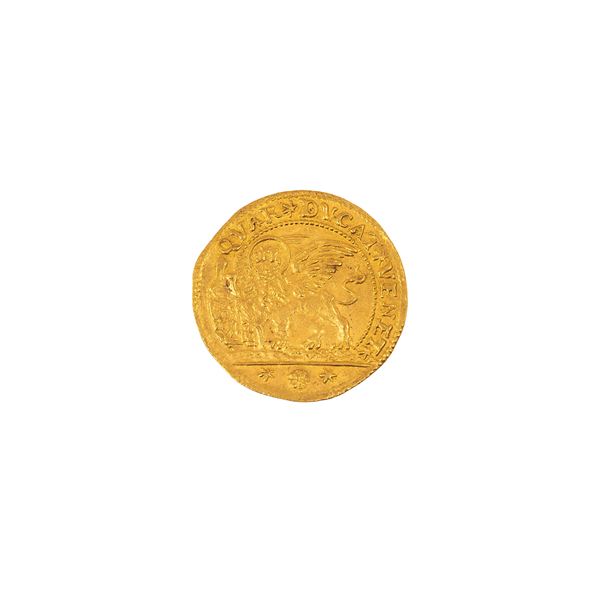 Pietro Grimani (1741-1752) Gold ducat with 5 sequins, initials F A F