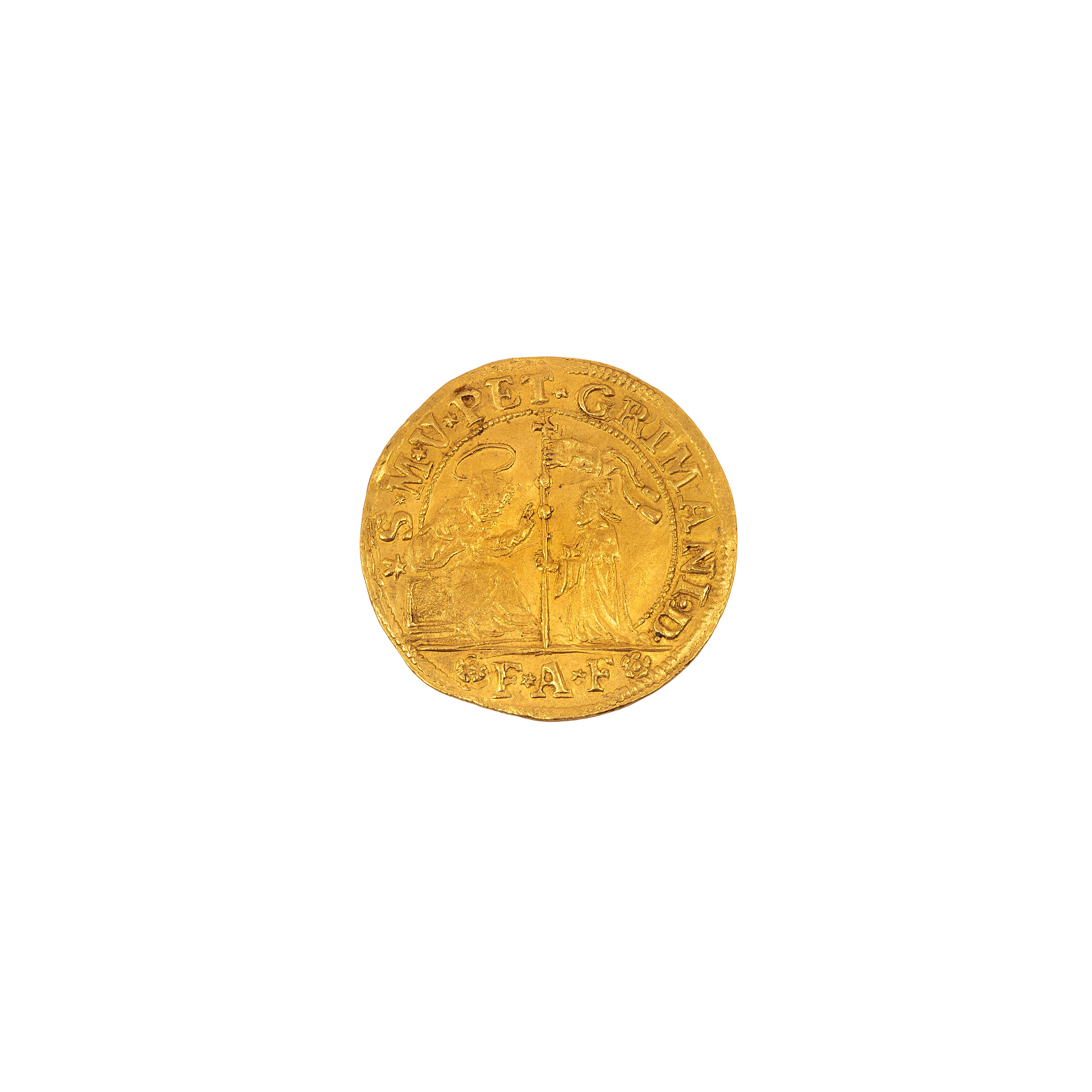 Pietro Grimani (1741-1752), Ducato in oro da 5 zecchini con sigla “F A F”