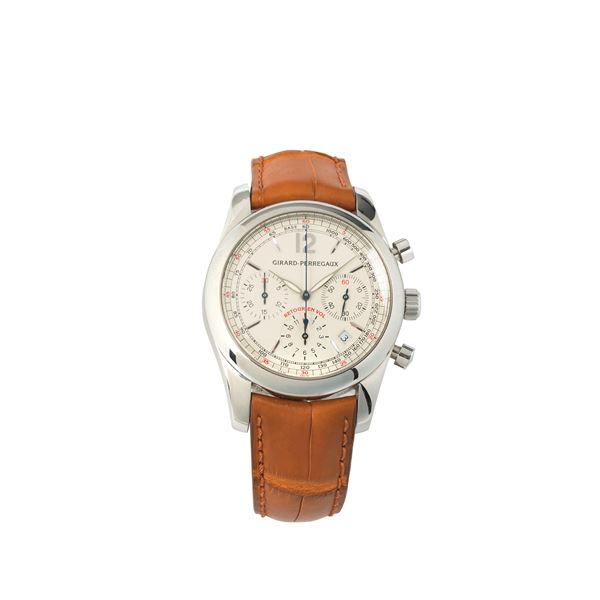 GIRARD PERREGAUX - GIRARD PERREGAUX Retour en Vol Chrono Ref. 4958 steel wristwatch