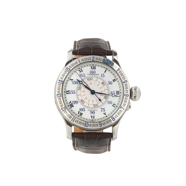 LONGINES - LONGINES Lindbergh Hour Angle Ref. L2.678.4.11.0 steel wristwatch