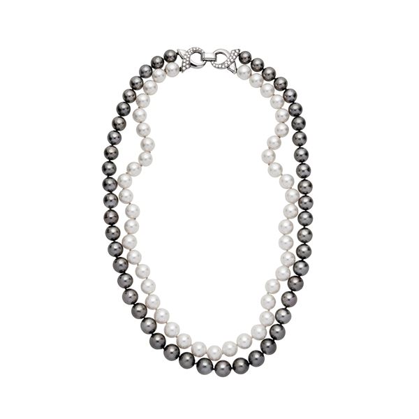 Necklace with pearls and Tahitian pearls  - Auction Gioielli del Novecento e Orologi - Curio - Casa d'aste in Firenze